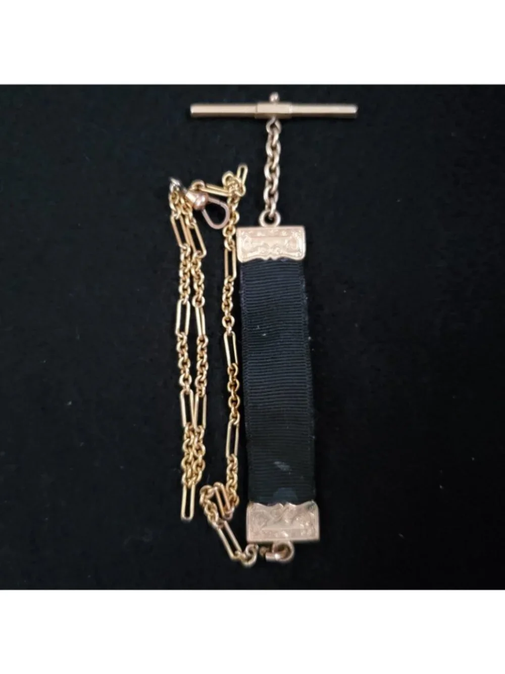 Vintage Victorian Pocket Watch Fob Chain Ribbon Hayward READ